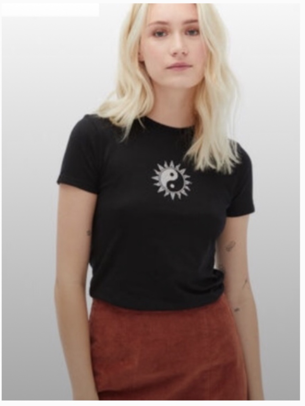 Free State Aero Black Iridescent Yin Yang Graphic Tee - Size XL